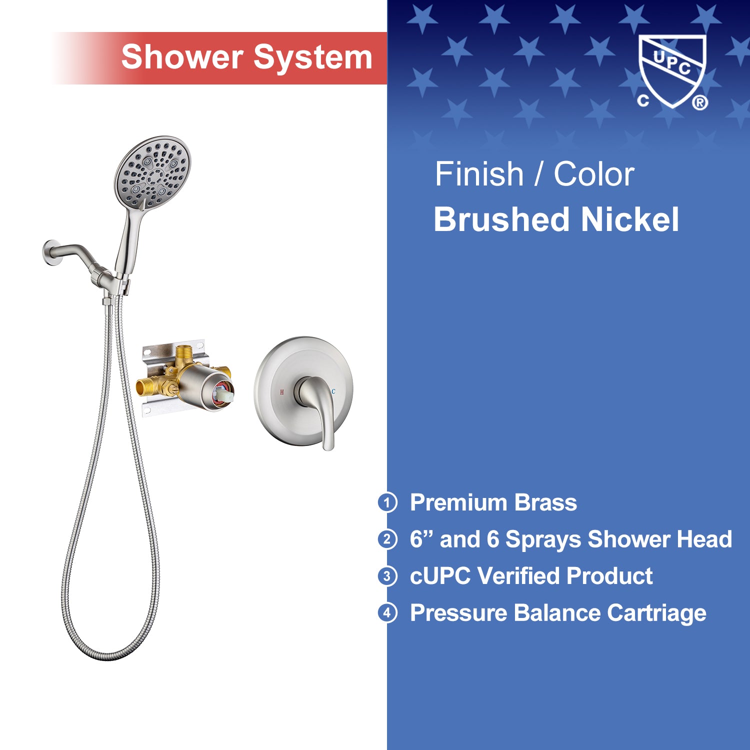Robinet de douche avec valve brute RX92101-6