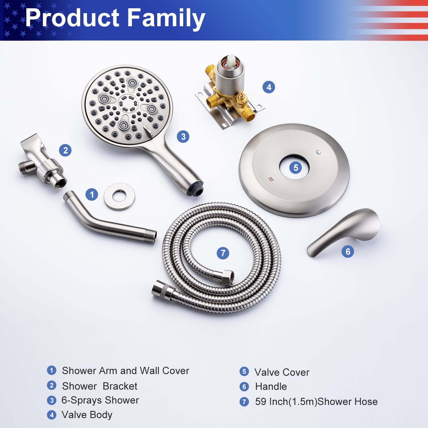 Robinet de douche avec valve brute RX92101-6