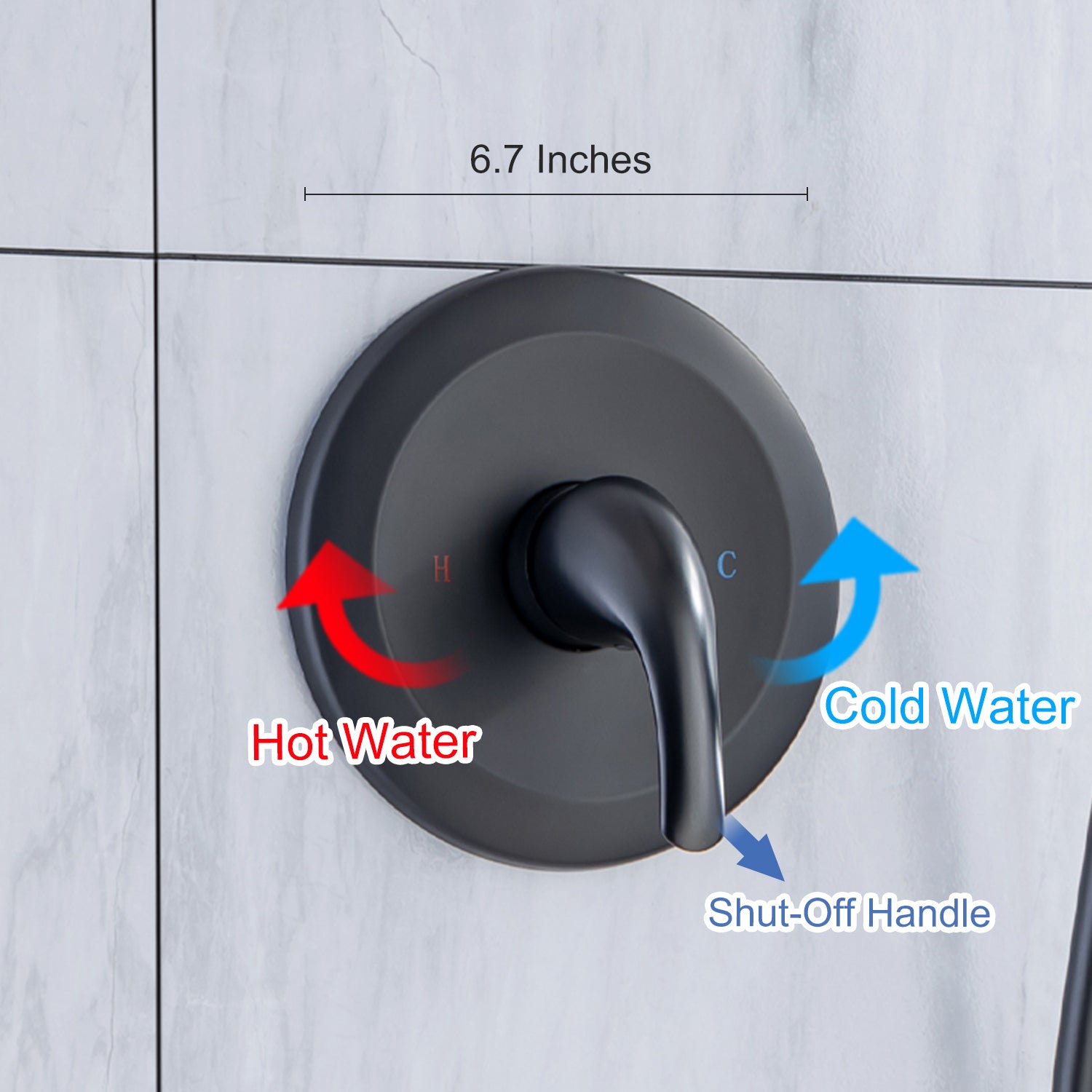 Hot & Cold Water Shut-off Handle