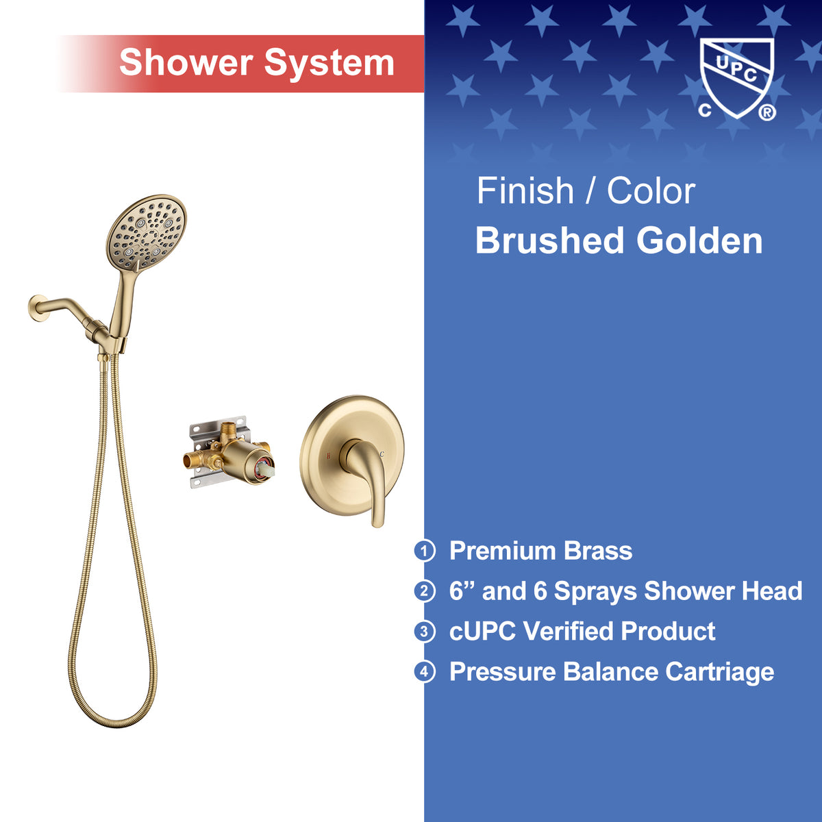Robinet de douche avec valve brute RX92101-6