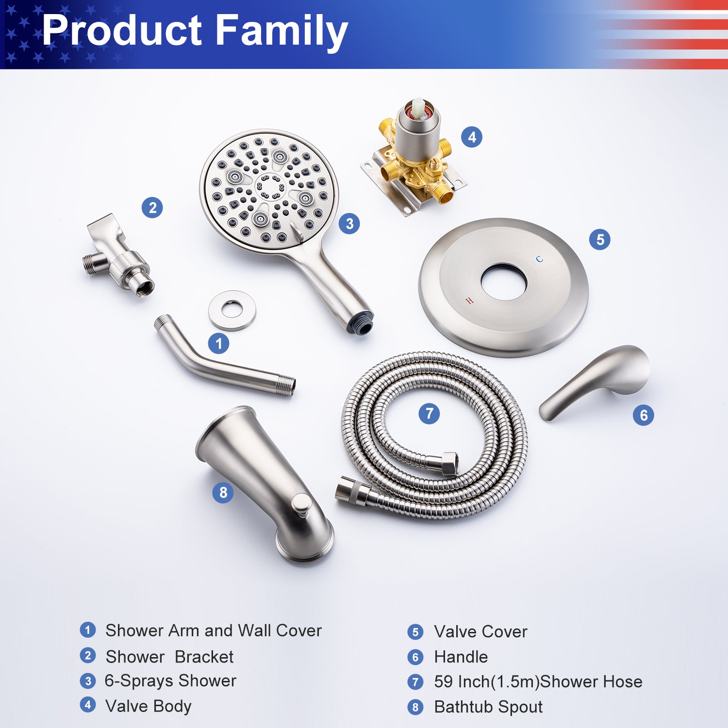 Tub and Shower System with Rough-in Valve (S92102)