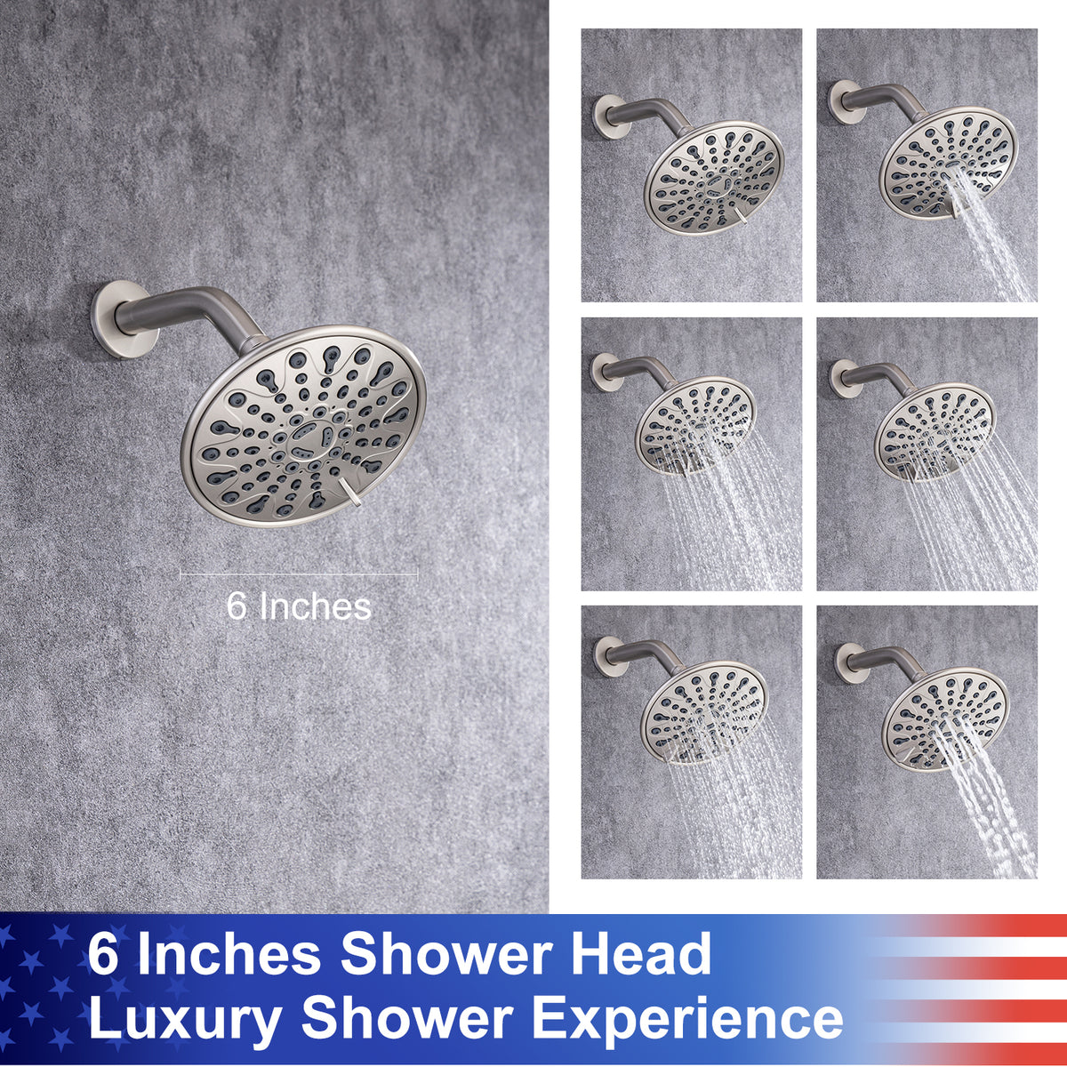 RAINLEX 6-Spray Wall-Mount Shower System with Rough-In Valve (S92201)
