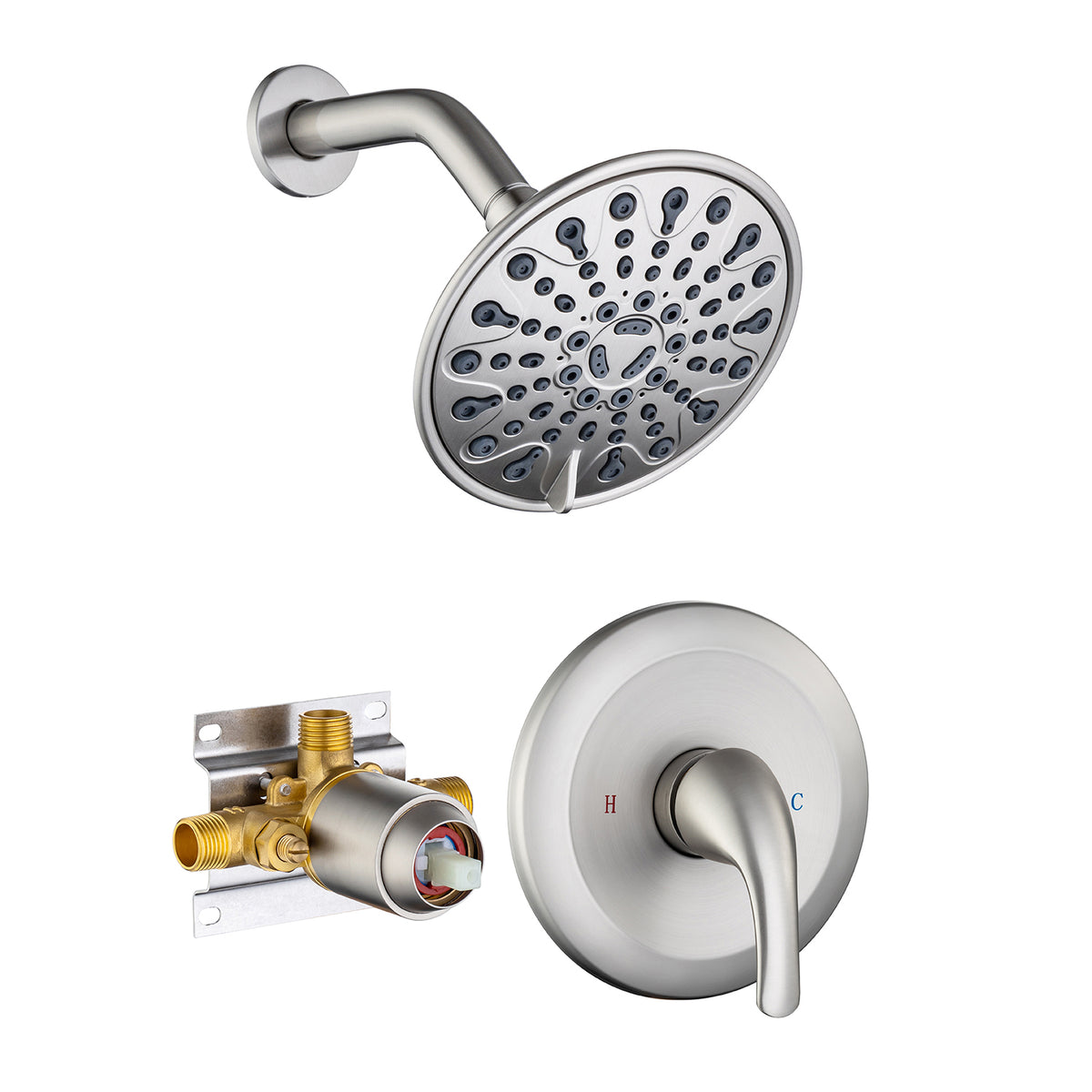 RAINLEX 6-Spray Wall-Mount Shower System with Rough-In Valve (S92201)