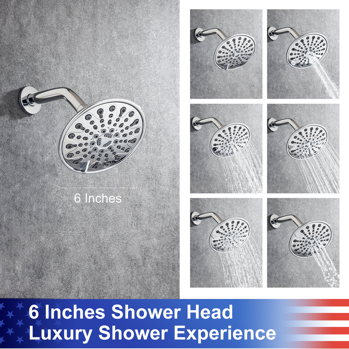 RAINLEX 6-Spray Wall-Mount Shower System with Rough-In Valve (S92201)