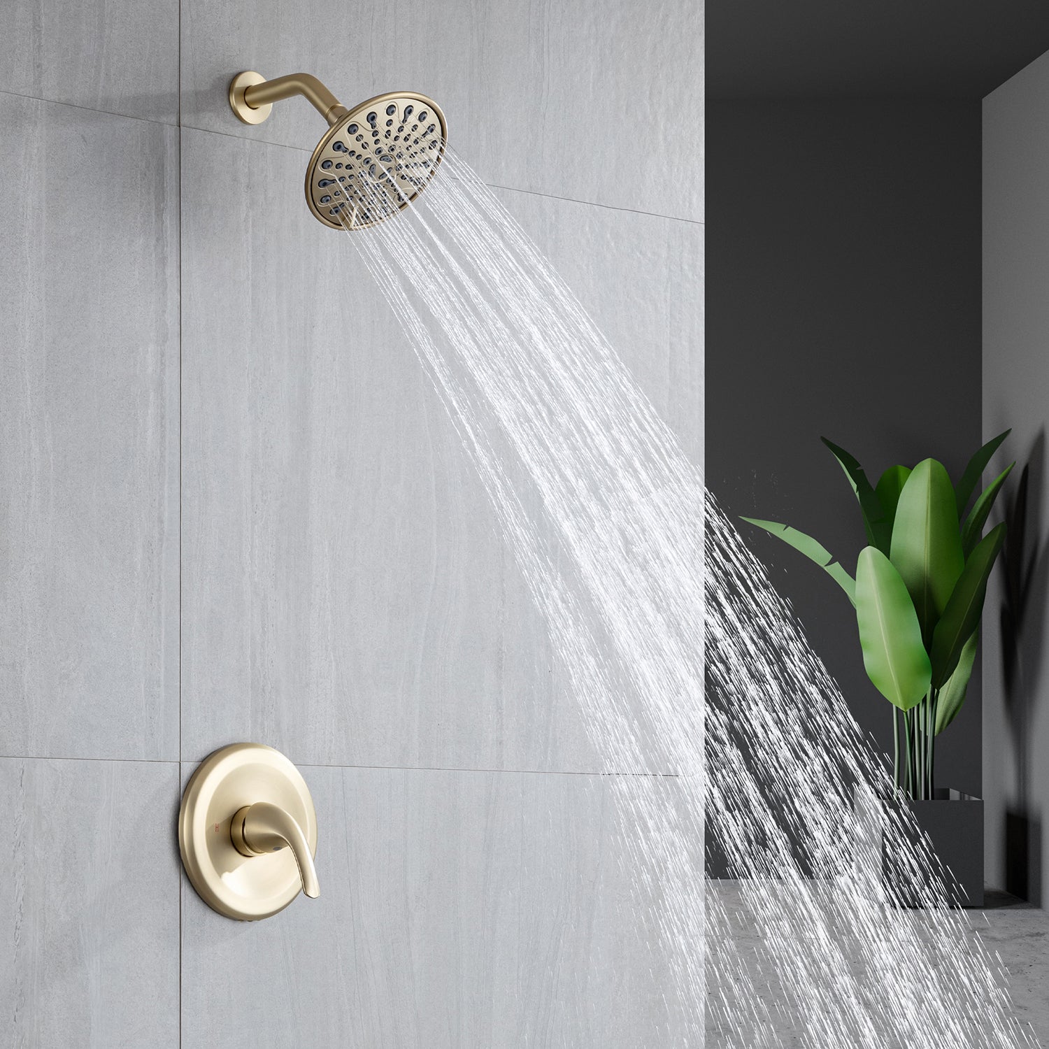 Spray Shower Faucet Brushed Gold Rain Shower