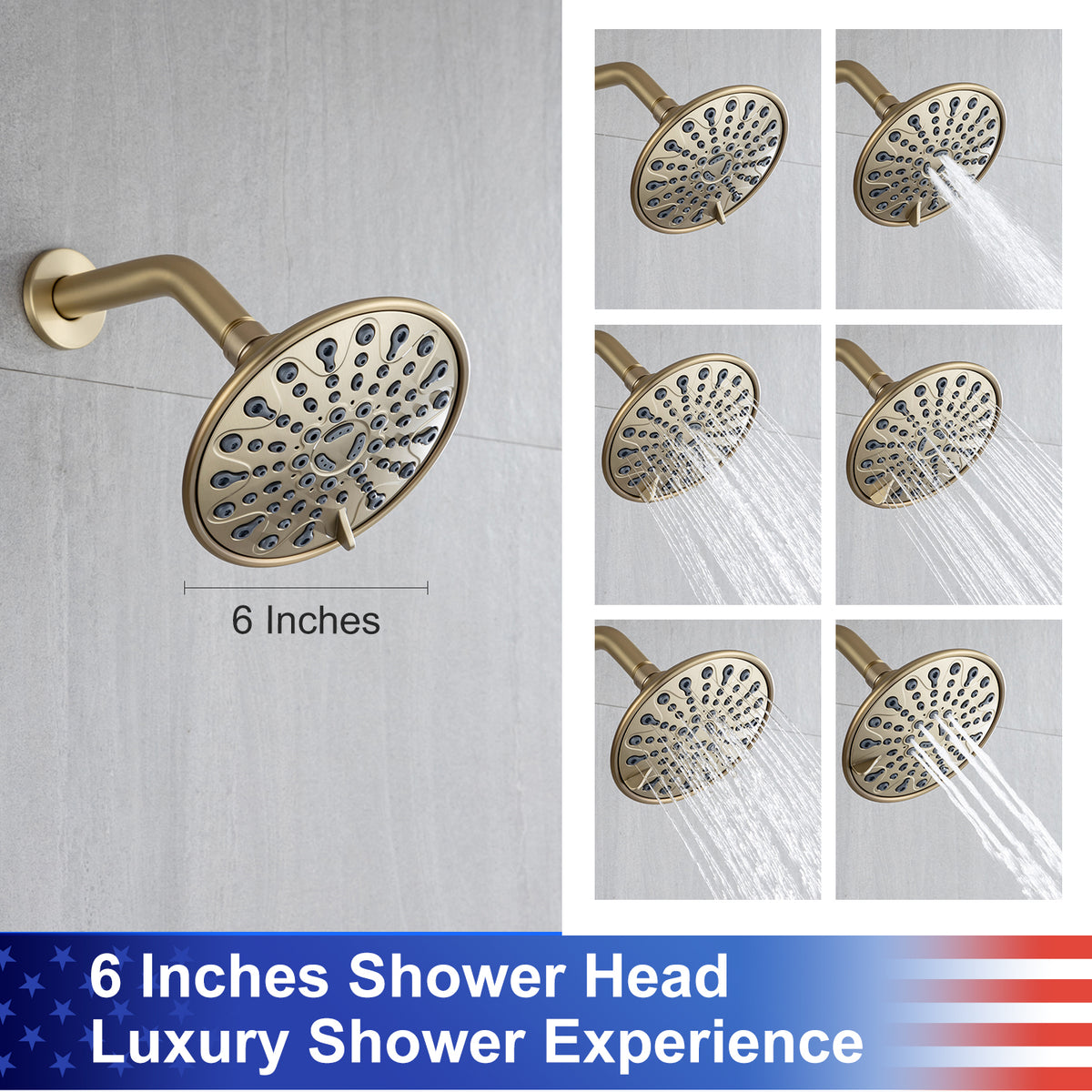 RAINLEX 6-Spray Wall-Mount Shower System with Rough-In Valve (S92201)