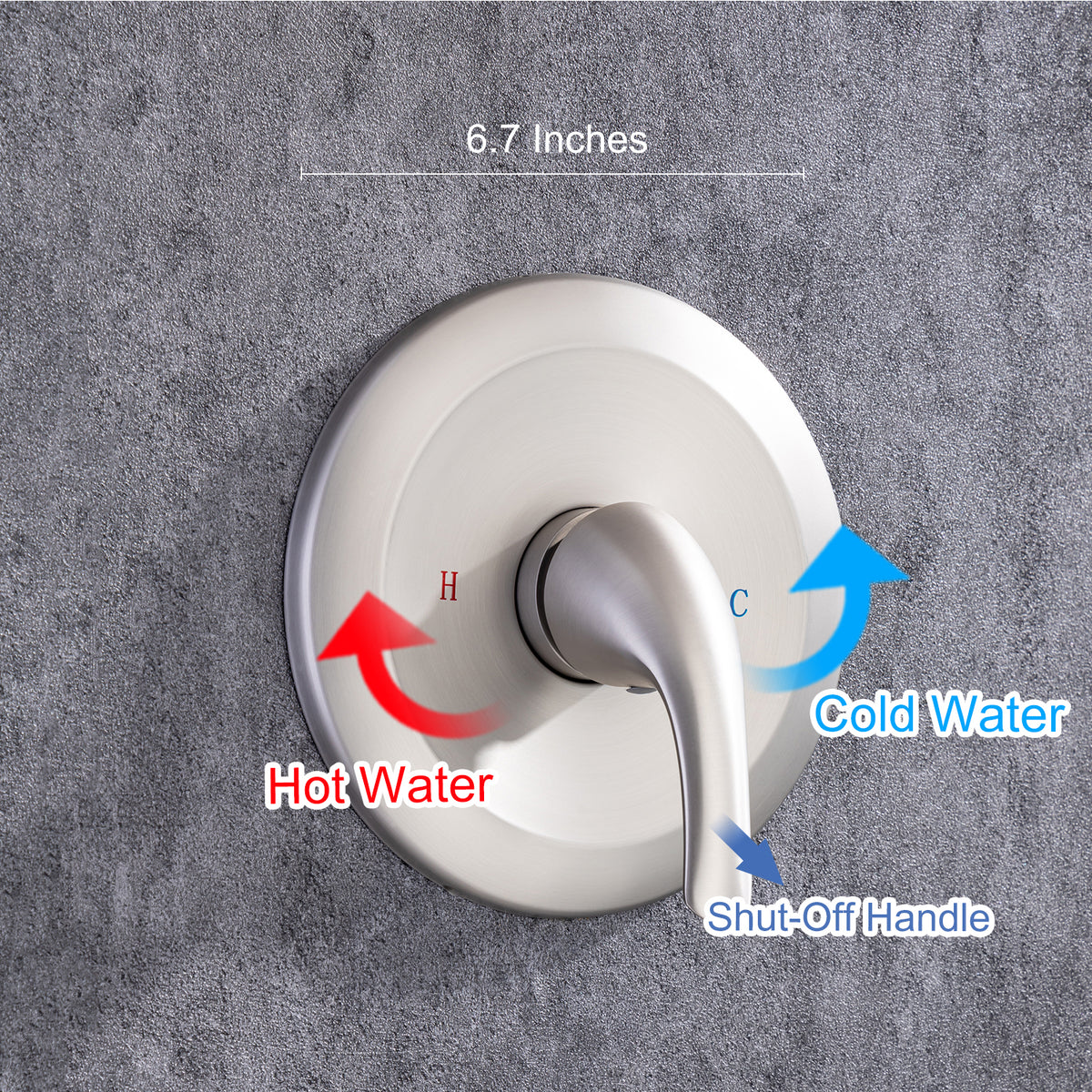 Robinet de douche à 6 jets avec valve brute RX92202-6