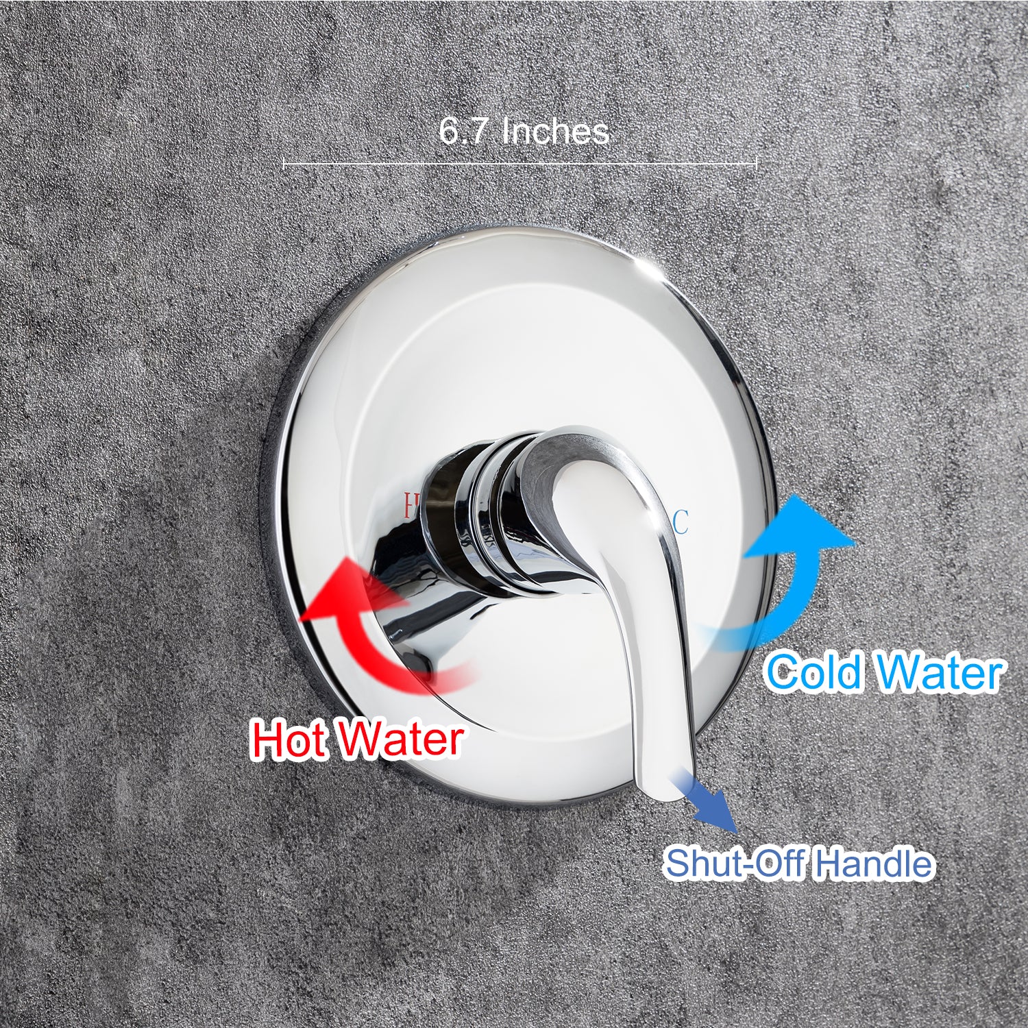 Robinet de douche à 6 jets avec valve brute RX92202-6