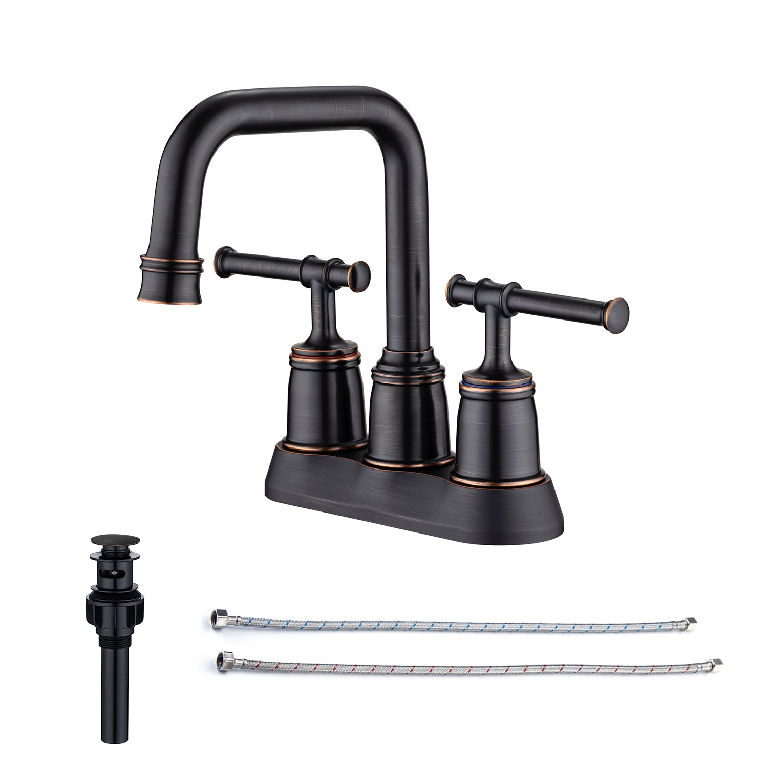 2-Handle Centerset Bathroom Faucet with Drain Assembly (S3008)