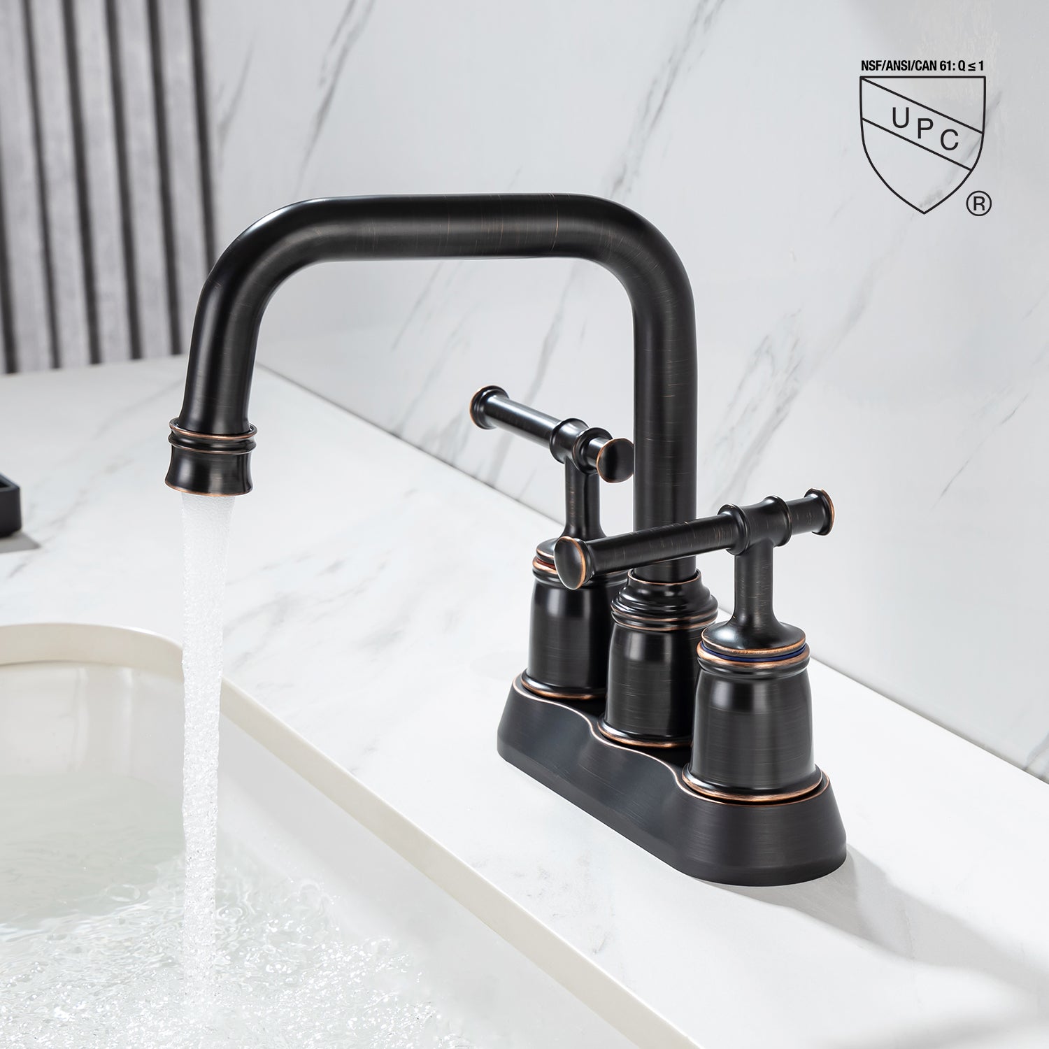 2-Handle Centerset Bathroom Faucet with Drain Assembly (S3008)