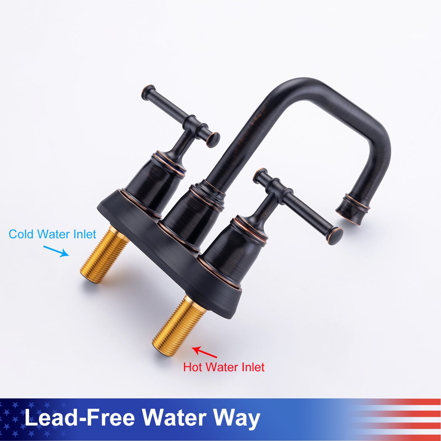 2-Handle Centerset Bathroom Faucet with Drain Assembly (S3008)