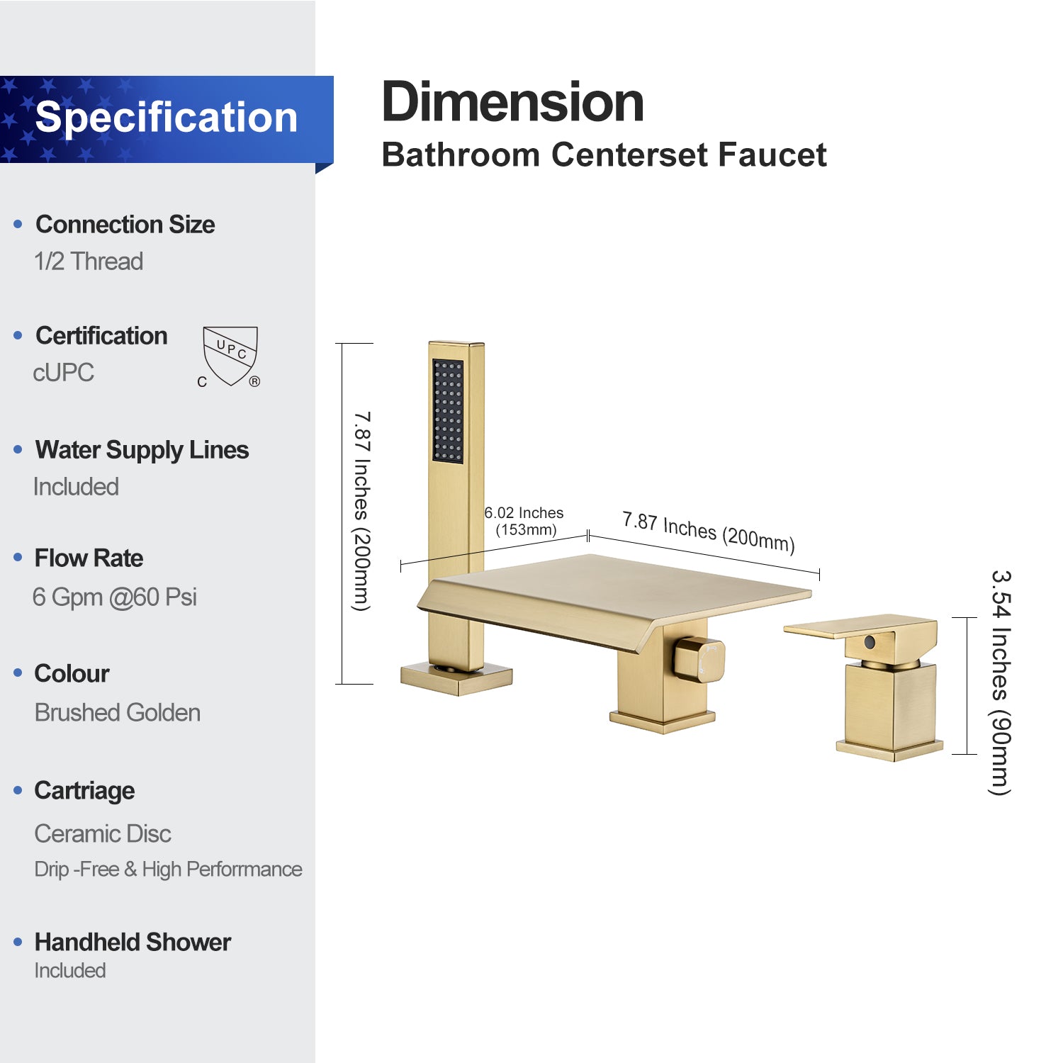 Deck Mounted Faucet Specifications