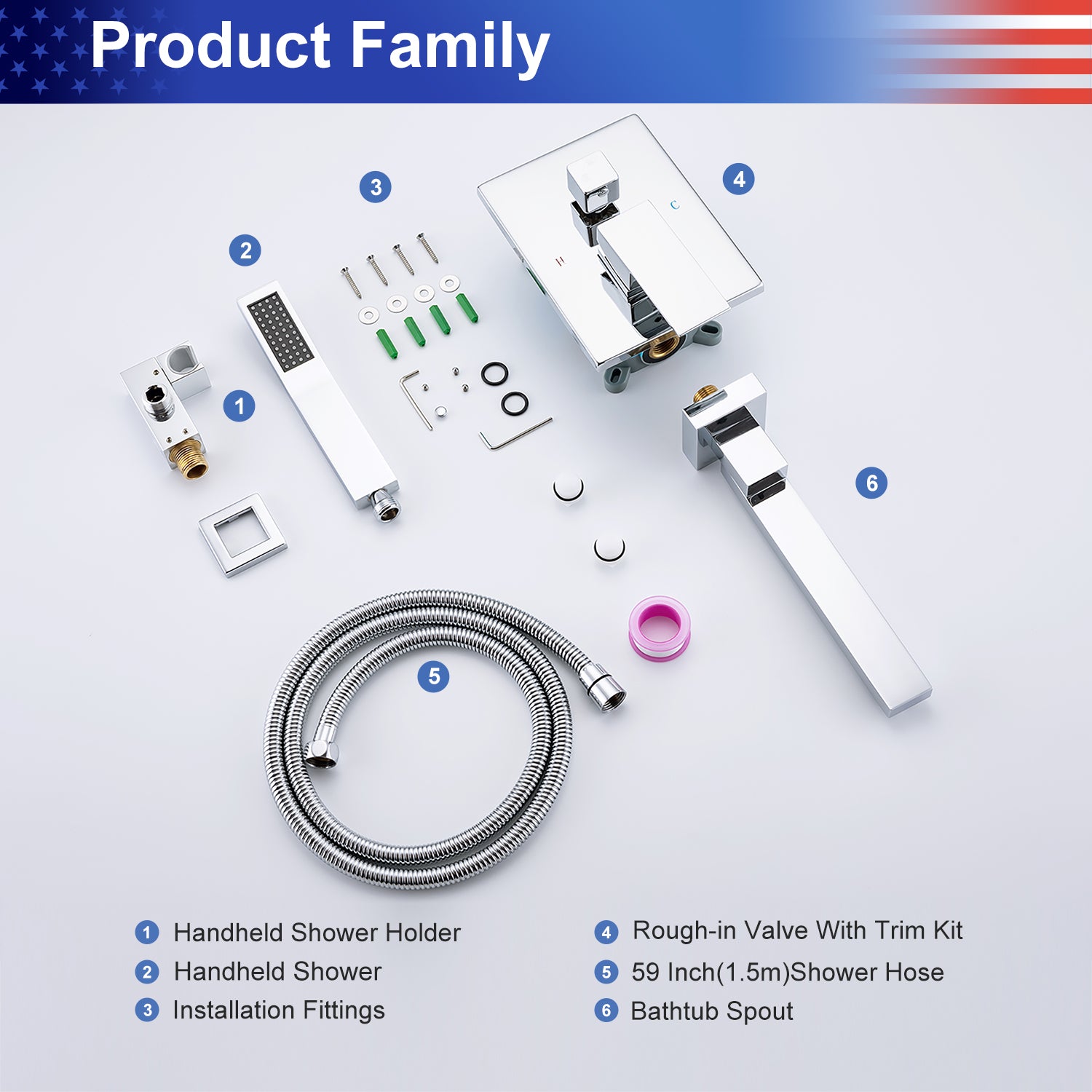 Tub and Shower Faucet with Rough-in Valve RX93107