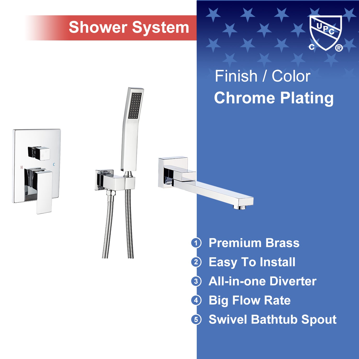 Tub and Shower Faucet with Rough-in Valve RX93107