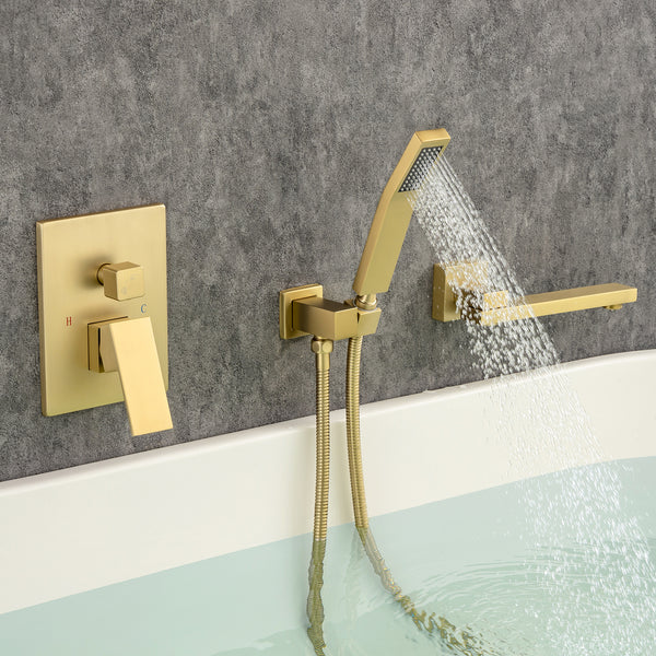 Brushed Gold Tub and Shower Faucet