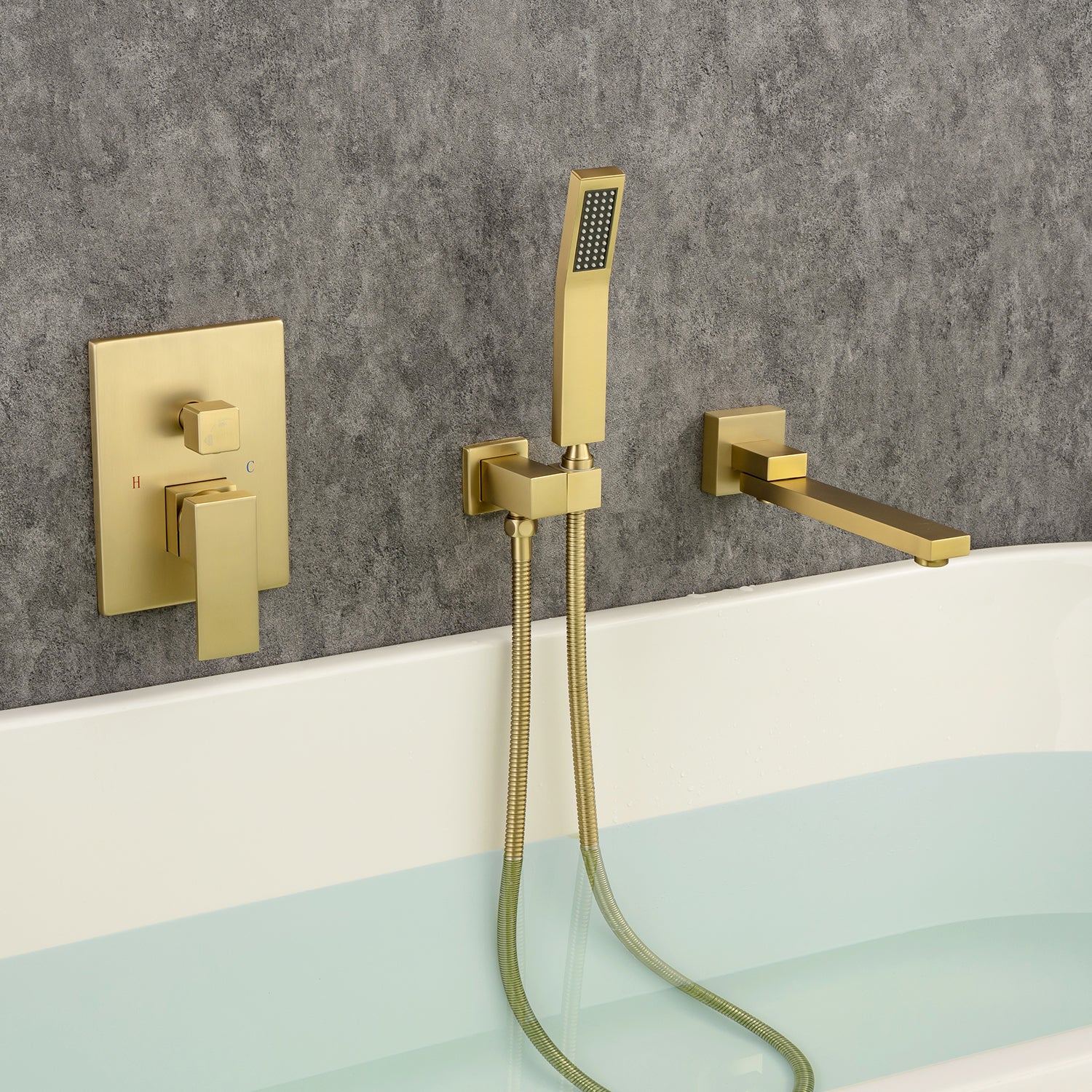 Matte Gold Tub and Shower Faucet